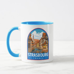 Strasbourg France Travel Art Vintage Mok