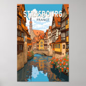 Strasbourg France Travel Art Vintage Poster (Voorkant)