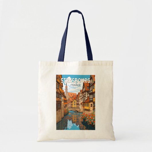 Strasbourg France Travel Art Vintage Tote Bag (Voorkant)