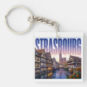Strasbourg Frankrijk Reis Sprookje Kanaal Schoonhe Sleutelhanger