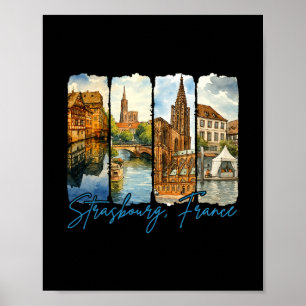 Strasbourg Frankrijk Reizen Trip Penseelstreek Aan Poster
