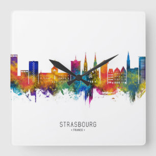 Strasbourg Frankrijk Silhouet Vierkante Klok