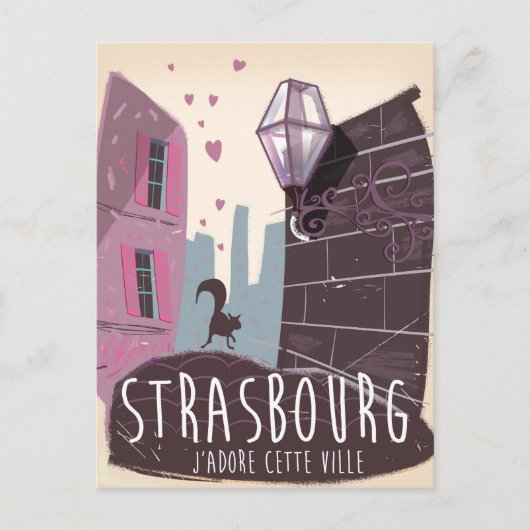 Strasbourg Frankrijk stad reisposter Briefkaart (Voorkant)