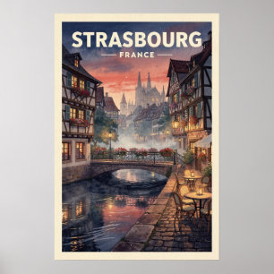 Strasbourg Frankrijk Vintage Reizen Poster