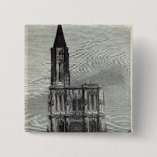Strasburg Cathedral Vierkante Button 5,1 Cm (Voorkant)