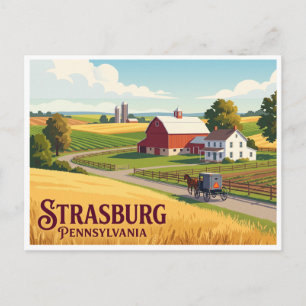 Strasburg Farm Country Pennsylvania Briefkaart