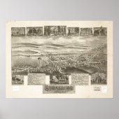 Strasburg Pennsylvania 1903 Antiek Panorama Poster (Voorkant)