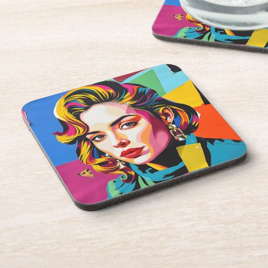 “Strasha” - Gloss Pop Collage Dream Bier Onderzetter (Linkerzijde)