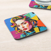 “Strasha” - Gloss Pop Collage Droom Bier Onderzetter (Linkerzijde)