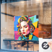 “Strasha” - Gloss Pop Collage Droom Raamsticker (Cafe Raam)