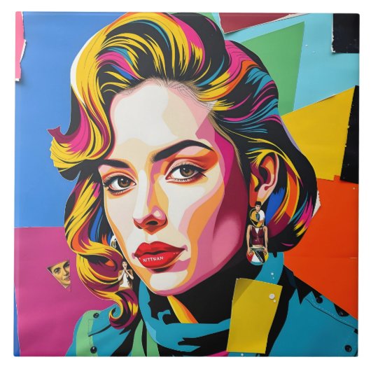 “Strasha” - Gloss Pop Collage Droom Tegeltje (Voorkant)