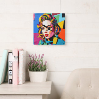 “Strasha” - Gloss Pop Collage Droom Vierkante Klok