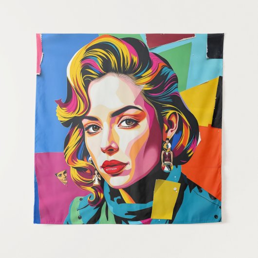 “Strasha” - Gloss Pop Collage Droom Wandkleed (Voorkant)