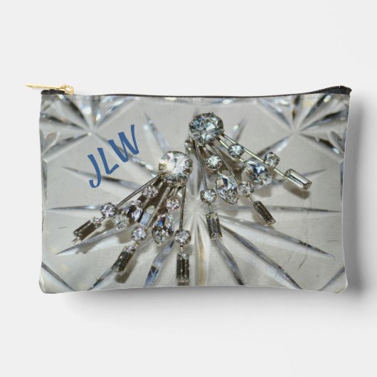 Strass Art Deco Elegant Zilverachtig Grijs Etui (Voorkant)
