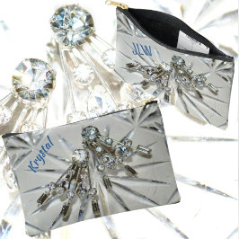 Strass  Art Deco Elegant Zilverachtig Grijs Etui