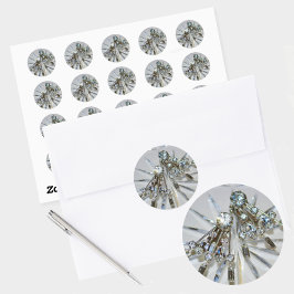 Strass Art Deco Elegante Retro Glam Ronde Sticker