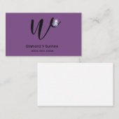 Strass Diamond Logo Initiaal V Visitekaartjes (Voorkant / Achterkant)