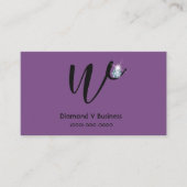 Strass Diamond Logo Initiaal V Visitekaartjes (Voorkant)