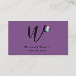 Strass Diamond Logo Initiaal V Visitekaartjes