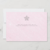 Strass Glitter Sneeuwvlokken Roze Winter Baby Bedankkaart (Achterkant)