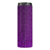 Strass Monogram Een Glitter Sparkle Paarse Chic Thermosbeker (Achterkant)