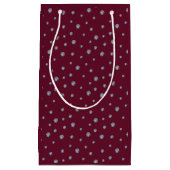 Strass op donkerrood klein cadeauzakje (Voorkant)
