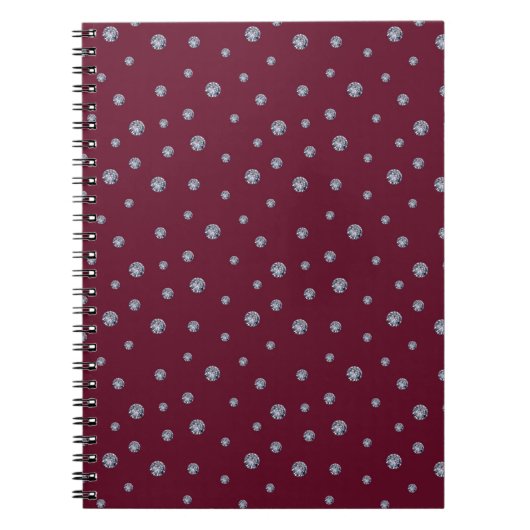 Strass op donkerrood notitieboek (Voorkant)
