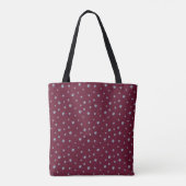 Strass op donkerrood tote bag (Achterkant)