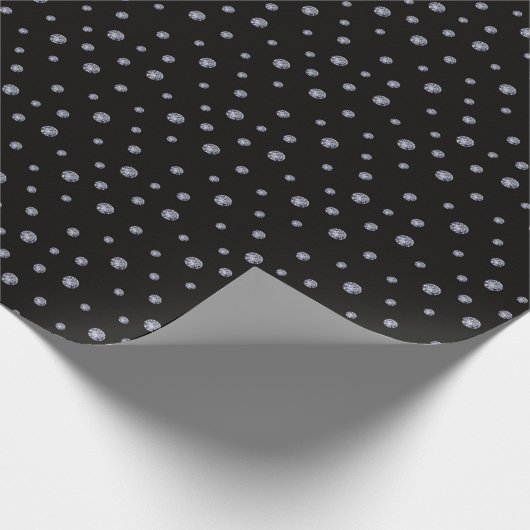 Strass op zwart cadeaupapier (Hoek)