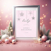 Strass Sneeuwvlokken Roze Baby shower Welkom