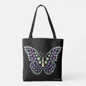 Strass vlinder ontwerp Canvas tas (Achterkant)