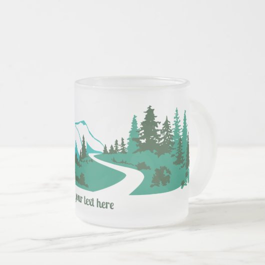 Straße in den Bergen. Matglas Koffiemok (Voorkant rechts)