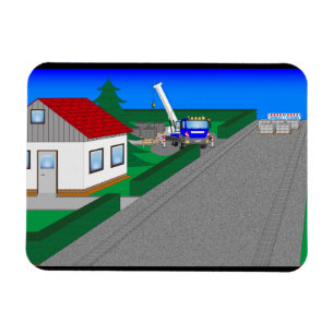 Straßen und Hausbau Magneet