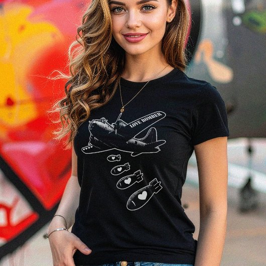 Strategic Love Bomber White Print T-shirt