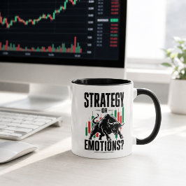 Strategie of Emoties Stier Handelsmentaliteit Ontw Mok