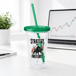 Strategie of Emoties Stier Trading Mindset Design Acryl Drinkbeker
