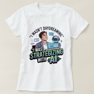 Strategieën met AI – Grappige Dagdromen Slogan T-shirt