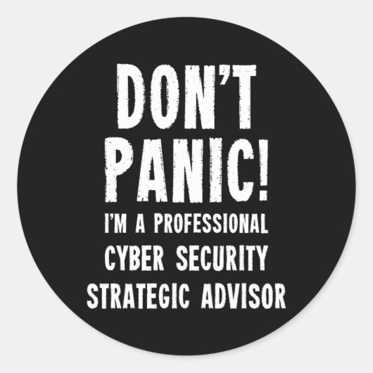Strategisch adviseur voor cyberbeveiliging ronde sticker (Voorkant)