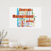 Strategisch beheerontwerp Oranje Poster (Keuken)