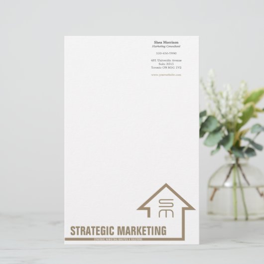 Strategisch marketingpapier briefpapier (Staand voorkant)