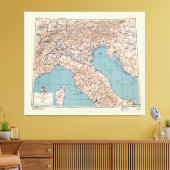 Strategische kaart van de Tweede Wereldoorlog in N Canvas Afdruk (Insitu (Woonkamer))