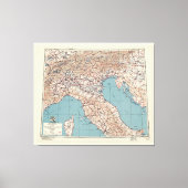 Strategische kaart van de Tweede Wereldoorlog in N Canvas Afdruk (Voorkant)