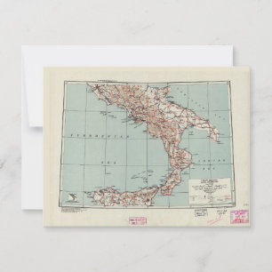 Strategische kaart van Zuid-Italië Wereldoorlog II