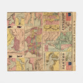  strategische kaarten voor de burgeroorlog, 1861 fleece deken (Voorkant (Horizontaal))