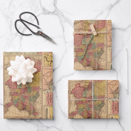  strategische kaarten voor de burgeroorlog, 1861 inpakpapier vel (Voorkant)