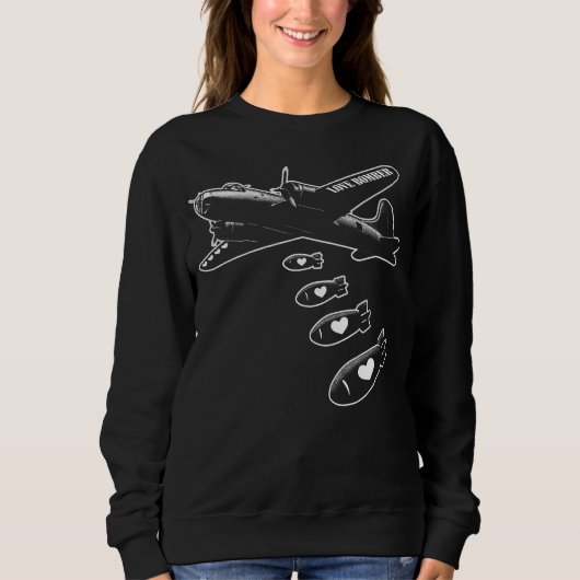 Strategische Love Bomber Witte Print Trui (Voorkant)