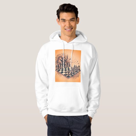 Strategische Moves Chessboard Sketch T-shirt (Voorkant volledig)