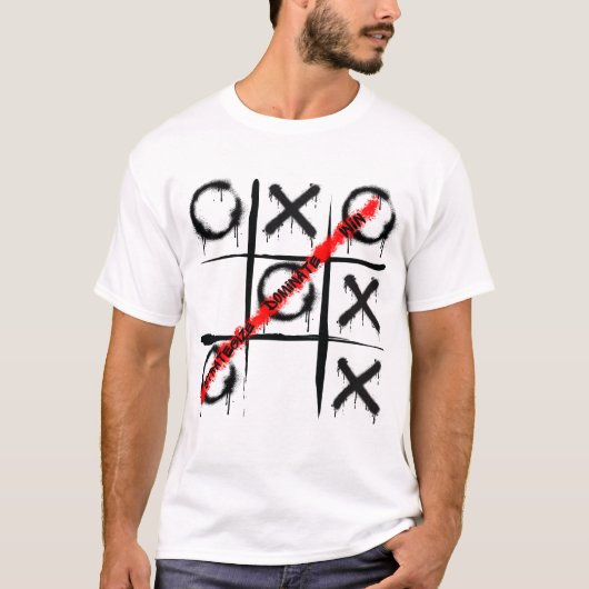 Strategiseren Domineren Win Tic Tac Toe Grafitti D T-shirt (Voorkant)