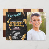 Strategy Chess Verjaardag Uitnodiging Aanpassen fo (Voorkant / Achterkant)