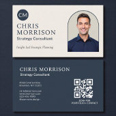 Strategy Consultant Photo QR Code Navy Blue Visitekaartje